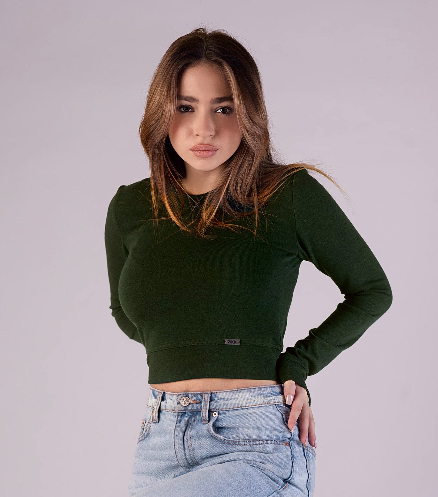 Cropped Sweater Olive