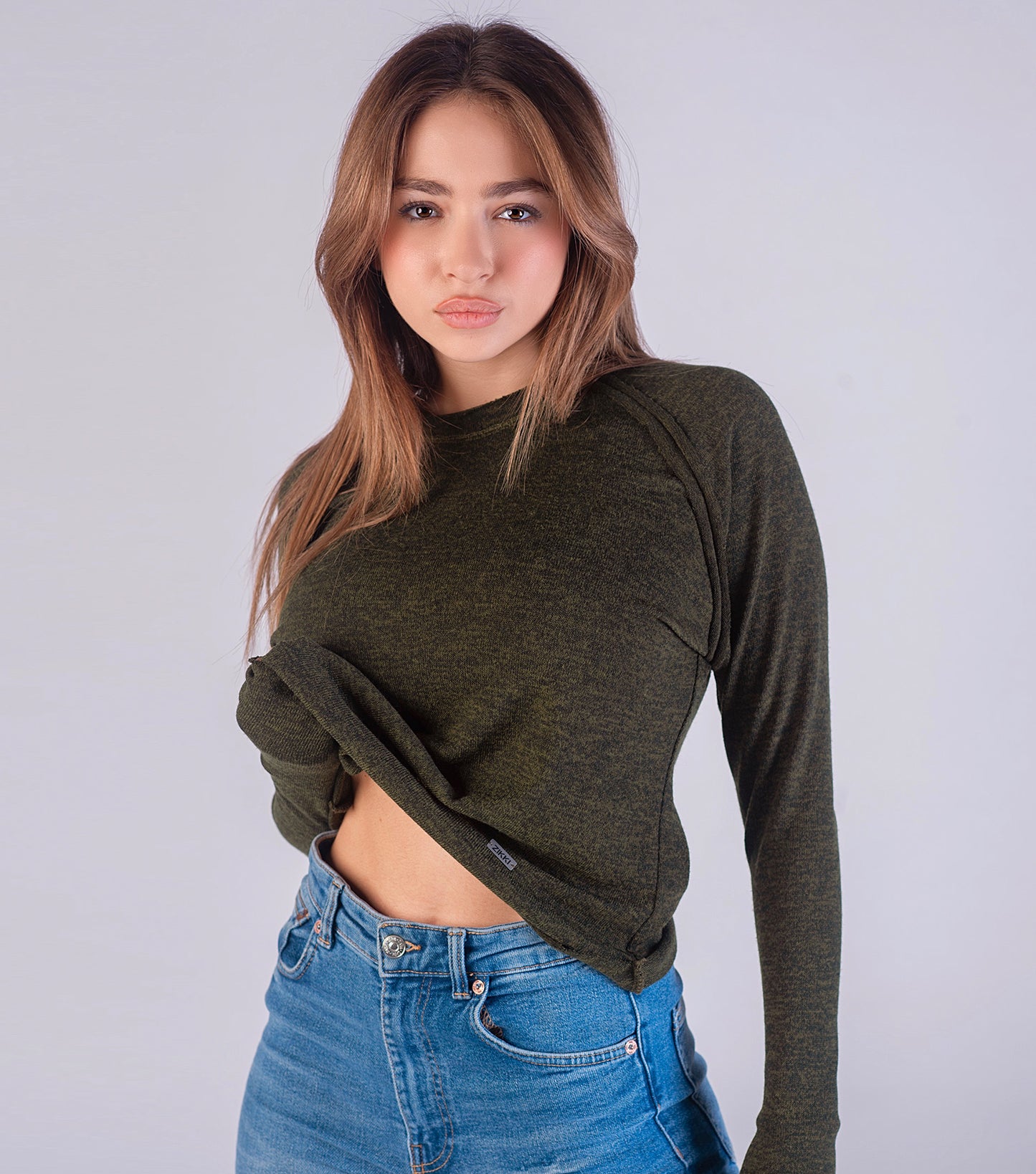 Wool Sweater Woman Olive