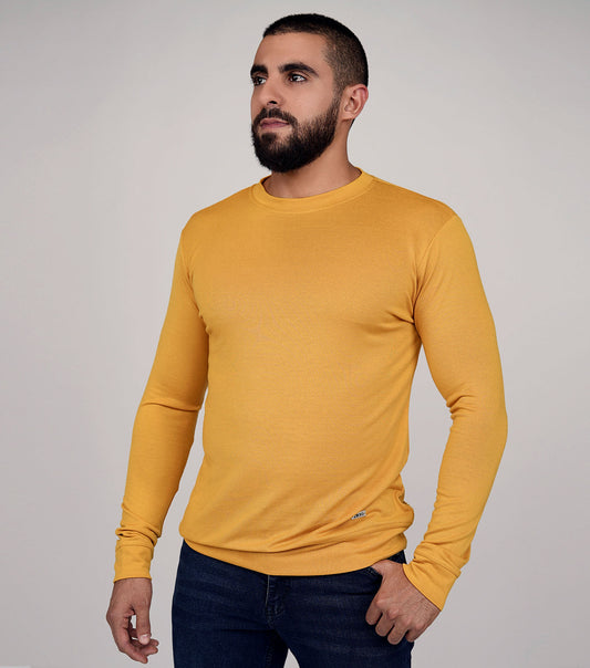 Classy Slim Fit Sweater Mustard