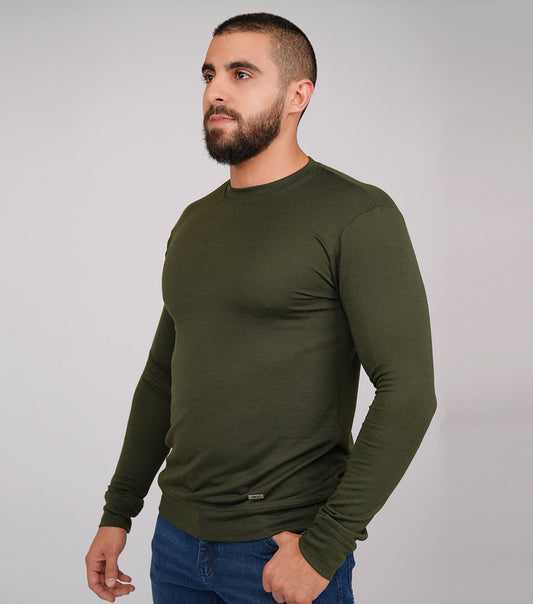 Classy Slim Fit Sweater Olive